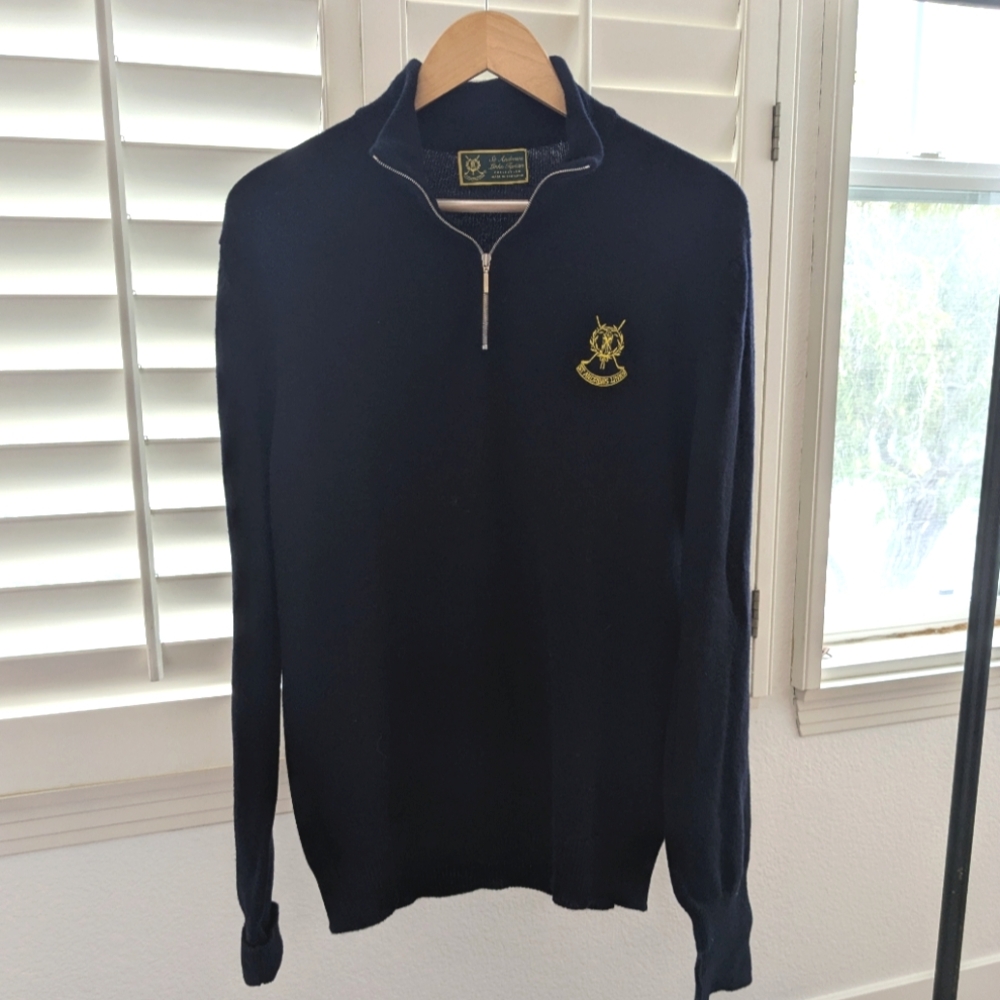 St. Andrew's Links Navy Blue Quarter-Zip Sweater